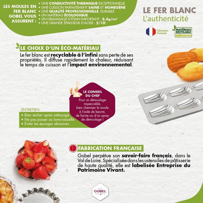 Gobel - Tin Plate Deep Savarin or Ring Mold - Ã˜9 1/2" x 2 1/4" - Image 4